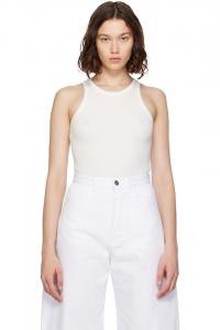 Облегающий боди с рельефными рёбрами Alaïa, белый