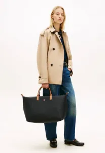 Дорожная сумка с монограммой и кожаная дорожная сумка Tommy Hilfiger, Black