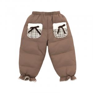 Пуховик 2025 Зима Новинка Однотонный Утепленный Детский Disney, коричневый