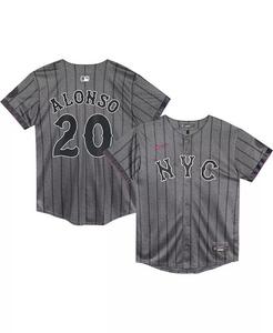 Джерси игрока для дошкольников Пита Алонсо Graphite New York Mets 2024 City Connect Limited Nike, серый