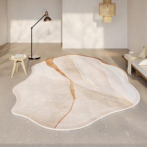 AOVOC Ковер круглый 100х150 см Wabi-Sabi в японском стиле Nigura Flower, для гостиной или спальни, модель Irregular - 05