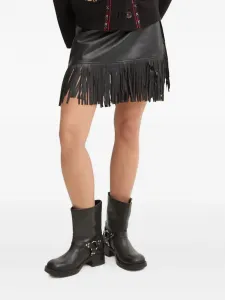 Юбка с бахромой NEVER FULLY DRESSED, черный