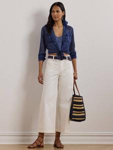 Lauren Yurshane укороченные чинос широкого кроя с эффектом стретч Ralph Lauren, White