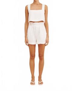 Короткие шорты цвета слоновой кости POSSE