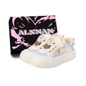 Alxnan Женские кэжуал кеды лоу топ в желто-синей расцветке с коробкой, цвет Yellow Blue (Box Included)