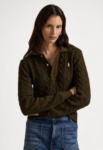 Джемпер Polo Ralph Lauren CABLE-KNIT COTTON LONG-SLEEVE POLO SHIRT, Dark Brown