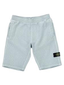 Бермуды с нашивкой-логотипом Stone Island Junior, светло-голубой