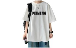 Peimon Футболка унисекс Permon/PEIMENG, Черный (белый принт)