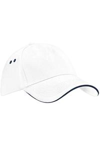 Контрастная бейсболка Ultimate с 5 панелями и сэндвич-козырьком/головным убором (2 шт. в упаковке) Beechfield, белый