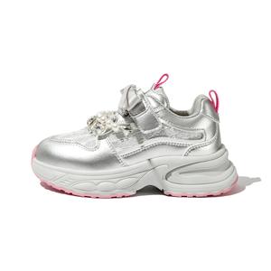 Низкие детские кроссовки для повседневной жизни BELLE, серебряный