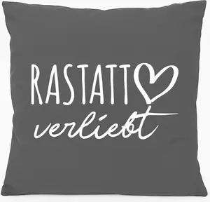 Подушка для дивана Huuraa Rastatt in Love Gift 40x40 см с наполнителем из серо-стального хлопка Rastatt Souvenir Hellweg Druckerei