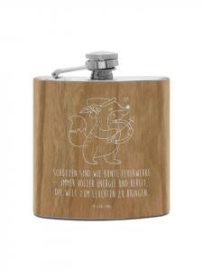 Mr. & Mrs. Panda Астрологическая фляга для Стрельца с надписью коричневым цветом