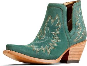 Женские вышитые ковбойские ботинки с квадратным носком, невысокие каблуки средней высоты, ботильоны на каждый день, размеры 4-16 США Wo wagas, Dark Turquoise