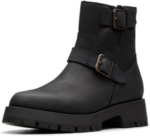 Женские классические модные ботинки Clarks, Black Oily Leather