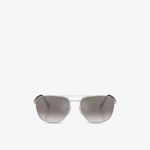 Солнцезащитные очки Prada Linea Rossa стальные, серебряный