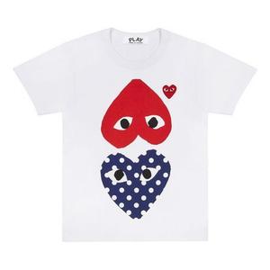 Футболка blue polka dots red short sleeve white Comme Des Garcons Play, белый