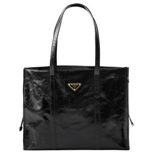 PRADA Кожаная сумка-шоппер, шоппер, женская сумка Tubas черная
