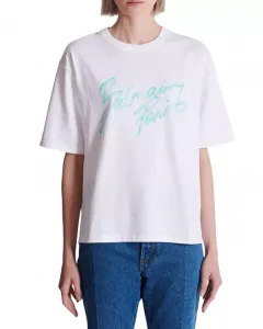 Свободная футболка с принтом Balmain Paris. Balmain, белый