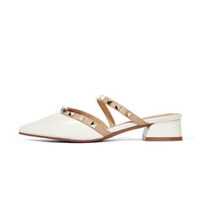 Женские сандалии с закрытым носком на резиновой подошве PT'SON, Ecru