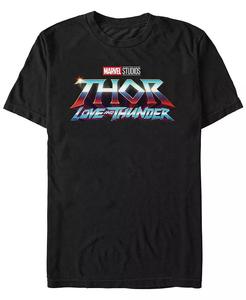 Мужская футболка с коротким рукавом с логотипом Thor-Love and Thunder Fifth Sun, черный
