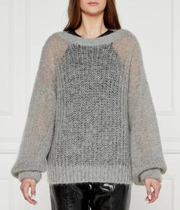 Шерстяной свитер фаблура Loose fit Boss, серый