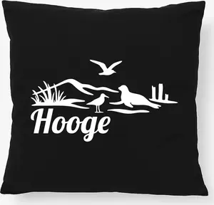 Подушка Huuraa Hooge Beach Motif Gift 40x40см с наполнителем Черный хлопок Hooge Decor Hellweg Druckerei