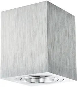 HEITRONIC Потолочный светильник "ADL8001", 1 лампочка, лампа GU10 | без лампочки, накладной светильник, накладной светильник, для столовой, прихожей, гостиной, поворотный Высота: 10 см, цвет aluminiumfarben