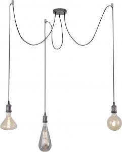 Прямое освещение, Edson Kiosk 3xE27 черный, без лампочки, черный кабель LeuchtenDirekt, серый