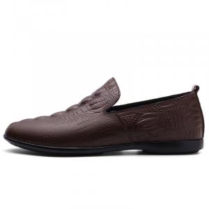 King Jinmai Мужские повседневные туфли мужские низкие коричневые всесезонные, цвет Brown-All-Season