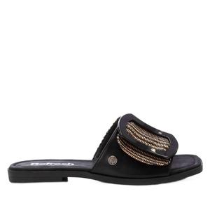 Женские удобные плоские сандалии Refresh в черном цвете Xti