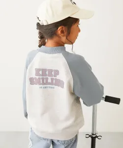 Толстовка с принтом Devil Lab Girls, рукава реглан, модель 2025AW Devirock, цвет 007-Logo 2-Dusty Blue