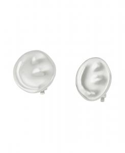 Серебряные текстурированные серьги-клипсы в форме диска Robert Lee Morris Soho, Silver