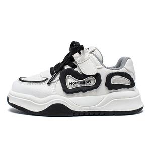 Амортизирующие, износостойкие, дышащие, низкие детские кроссовки для повседневной носки HOBIBEAR, серебряный/черный