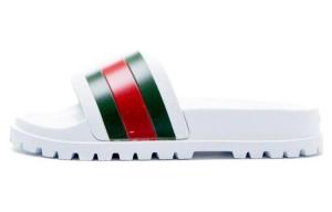 Сандалии GUCCI Web Slide Sandal White