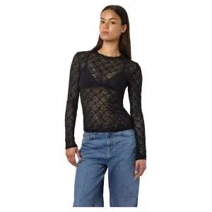 Лонгслив Noisy May Judith Lace, черный