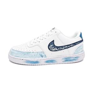 Nike Court Vision Entwined Tresses с амортизацией, износостойкие низкие кроссовки для скейтбординга Unisex Light Blue