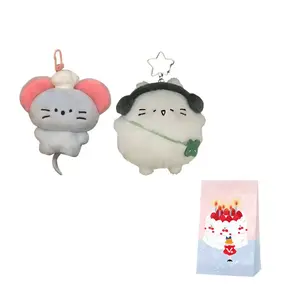 Dolls and bears dance Маленькая синяя мышка четырехлистный клевер куклы кошек плюшевый кулон 10см высота