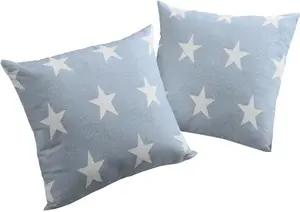 Вирт декоративная подушка "Мелки", чехол на подушку без наполнения, 2 шт Wirth 40х40 см, синий