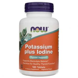 Now Foods, Калий + Йод - 180 таблеток