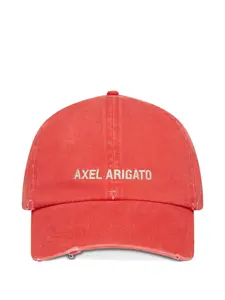 Кепка с вышитым логотипом AA и эффектом потертости Axel Arigato, красный