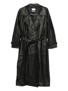 Двубортное пальто с поясом Vicolo, черный