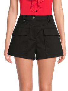 Шорты с высокой талией и карманами-клапанами Ramy Brook, черный
