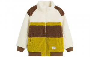 Детская куртка со стоячим воротником, средней высоты GAP, желтый белый patchwork