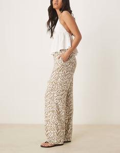 Широкие брюки JDY с абстрактным принтом цвета экрю