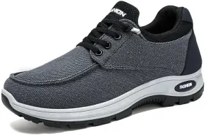 Мужские кроссовки для бега с дышащей мягкой подошвой, удобные прогулочные обувь с толстой подошвой, легкие повседневные спортивные туфли на молнии Qacksv, синий