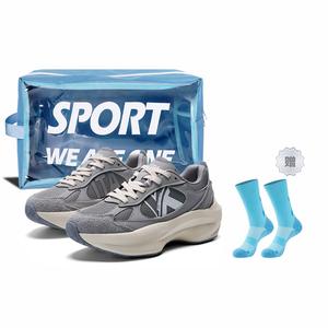 Скользоустойчивые и дышащие низкие кроссовки для белка Unisex Shark Gray Kappa, Shark Gray/Tranquil Gray [Сумка для покупок в мультяшном стиле]