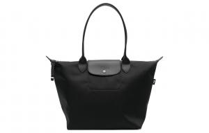 Longchamp Женская сумка-шоппер Le Pliage из переработанного полиамидного холста, на одно плечо, большая, черная