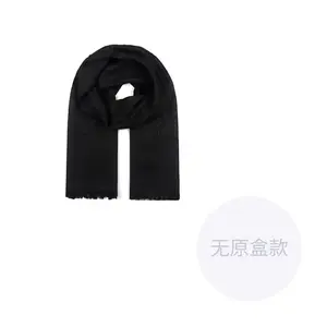 GUCCI Шерстяной шелковый шарф GG Logo черный, Black