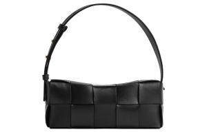 Bottega Veneta Кирпич Сумка через плечо Кассета Маленькая Интреччо Черный