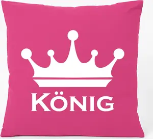 Подушка для дивана Huuraa King Shooting King Gift 40x40 см с хлопковым наполнителем цвета фуксии, сувенир King Hellweg Druckerei